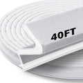 40FT Weather Stripping Door Seal Strip – Soundproof Door Frame Seal for Large Gaps, Easy Installation, Noise Cancelling (White)