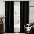 LAMIT Velvet Blackout Curtains for Bedroom 102 Inch Length, Halloween Black Room Darkening Thermal Panels Privacy Protected Back Tab and Rod Pocket Drapes for Living Room, 2 Panels, 52 x 102 Inch