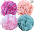 BTYMS 4 Pieces Shower Loofahs Exfoliating Sponge Body Scrubber 75g/pc Bath Puffs Shower Scrunchies Bathing Sponges for Women and Men