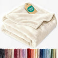 Ultra Soft Fleece Blanket King Size - Flannel Fleece Luxury King Blanket - Lightweight for Couch Bed Chair - Thick, Warm and Breathable - All Season Cozy Fuzzy, Anti-Static Microplush Bedding, Cream