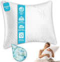 Xtreme Comforts Memory Foam Pillows Made in The USA - Standard Size, Slim Cooling Pillow for Sleeping on Side, Back & Stomach - Firm and Soft Bed Pillows