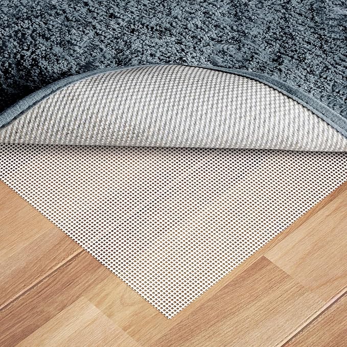 Silicone Non-Slip Rug Pad, Anti Skid Thin Area Rug Pad Gripper, Under Carpet Rug Mats for Hardwood Surface Floors, Keep Rugs in Place-3x5 Ft