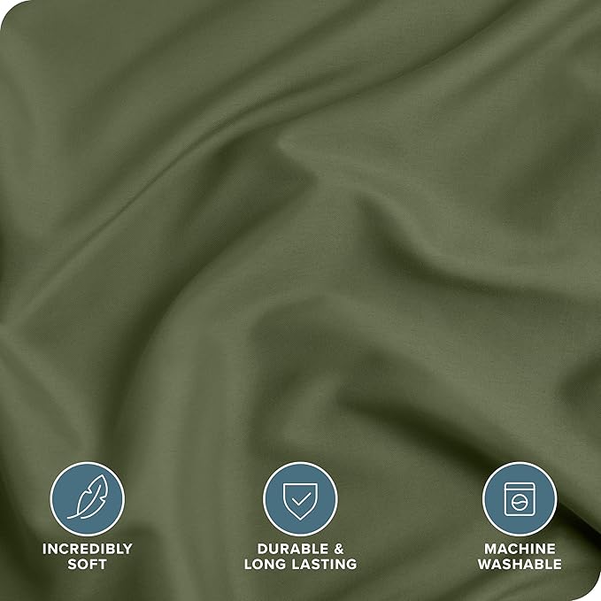 Bare Home Bedding Duvet Cover California King Size - Premium 1800 Super Soft Collection - Lightweight, Cooling - Soft Breathable Bedding Duvet Cover (Cal King, Cypress)