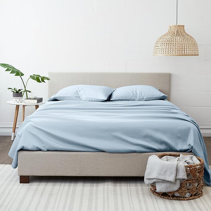 Linen Market Bed Sheets for Cal King Size Bed (Light Blue) - Sleep Better Than Ever with These Soft and Cooling California King Sheets - Deep Pocket Fits 16" Thick Beds - 4 Piece Cal King Sheet Set
