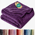 Ultra Soft Fleece Blanket Throw Size - Flannel Fleece Luxury Throw Blanket - Lightweight for Couch Bed Chair - Thick, Warm and Breathable - All Season Cozy Anti-Static Microplush Bedding, Purple