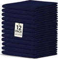 Crystal Ridge Cotton Wash Cloths 12 Pack - Washcloths for Showering, Face and Body, Soft and Highly Absorbent Multipurpose Towels for Bathroom, Kitchen, Spa and Gym - Wash Rags 12 x12 (Navy)