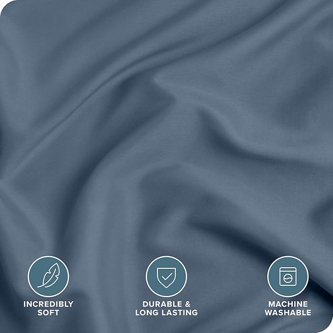 Bare Home Bedding Duvet Cover California King Size - Premium 1800 Super Soft Collection - Lightweight, Cooling - Soft Breathable Bedding Duvet Cover (Cal King, Bering Sea)