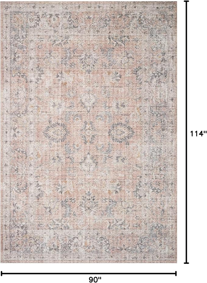 Loloi II Skye Collection SKY-01 Blush/Grey 7'-6" x 9'-6" Area Rug