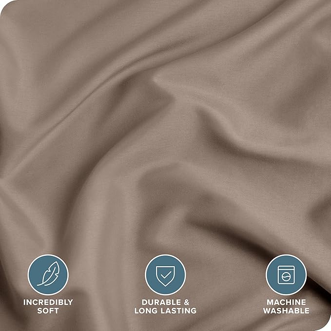 Bare Home Bedding Duvet Cover Extra Long Size - Premium 1800 Super Soft Collection - Lightweight, Cooling Duvet Cover - Soft Breathable Bedding (Twin/Twin XL, Taupe)
