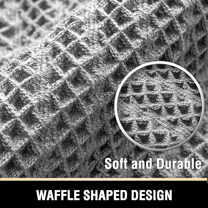 H.VERSAILTEX Waffle Bath Mat Super Absorbent Boho Bath Mat Non Slip Bath Rugs for Bathroom Floor Machine Washable Dry Fast Bathroom Rugs with Tassels, 24" x 36", Dove