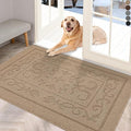FONEYI Indoor Door Mat 24" x 36", Dirt Trapper Door Mats Non-Slip Entryway Rugs Washable, Absorbent Resist Dirt Welcome Mat, Low Profile Inside Floor Mats for Front Back Door and Entryway, Beige
