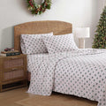 Tommy Bahama - Queen Size Sheet Set, Crisp & Cool Cotton Percale Bedding with a Smooth Lightweight Feel, 4 Piece Holiday Bed Sheets with Matching Pillowcases (Palm Tree Trellis Red)