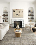 Loloi Layla Collection LAY-13 Antique/Moss 2'-6" x 7'-6" .13" Thick Runner Rug, Soft, Durable, Vintage Inspired, Distressed, Low Pile, Non-Shedding, Easy Clean, Printed, Living Room Rug
