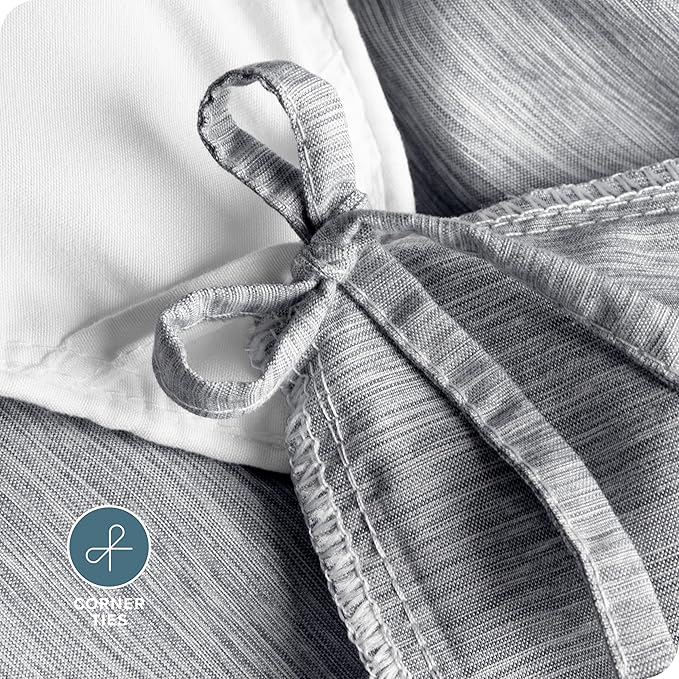 Bare Home Bedding Duvet Cover Oversized Queen Size - Premium 1800 Super Soft Collection - Lightweight, Duvet Cover - Soft Textured (Oversized Queen, Heathered Charcoal)