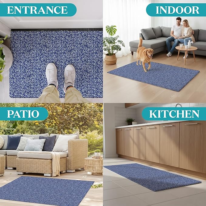 Premium Microfiber Indoor Door Mat – 36"x72" Washable Entry Mat, Non-Slip, Waterproof Backing, Super Absorbent, Low Profile Entryway Doormat for Indoor Entrance