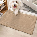 BEQHAUSE Door-Mat-Non-Slip Front Door Mat Washable Low-Profile Entrance Rugs for Front Door Entry Dirt Trapper Door Mats Absorbent Welcome Mats,20"x32",Taupe