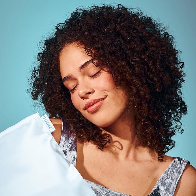 Gimme Beauty White Satin Pillowcase - Ultra-Gentle Hair & Skin Care Luxury Bedding - Reduces Frizz & Breakage - Standard Size Silky Bedroom Pillow - Queen Size, 20" x 30"