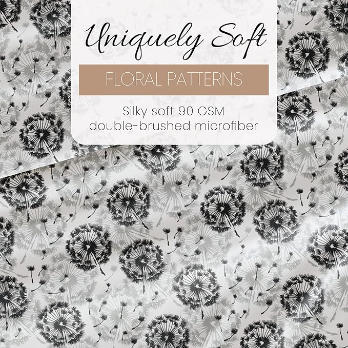 Linen Market Double-Brushed Patterned Microfiber Twin Sheet Set 3 Piece – Oeko-TEX Certified Ultra Soft & Wrinkle-Free - 16" Deep Pocket Sheets - Easy Care Twin Size - Make a Wish Light Gray