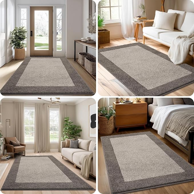 Washable Area Rug 34" x 60", Non Slip Kitchen Rug for Floor, Absorbent Entrance Runner Rug for Bedroom, Living Room, (Roll Packing)