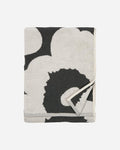MARIMEKKO Unikko Terry Cotton Hand Towel Organic (Charcoal) – Floral Patterned Hand Towels – 28 in x 20 in