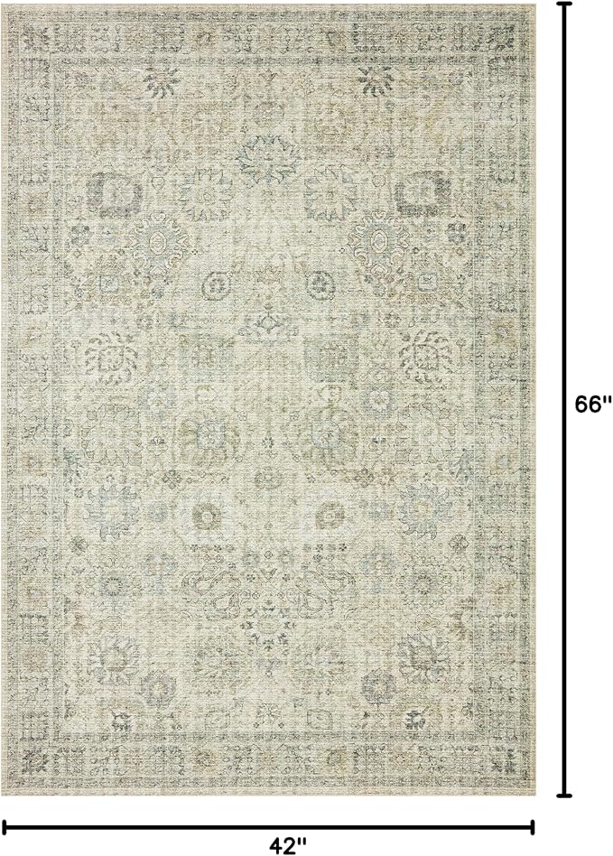 Loloi II Skye Collection SKY-14 Natural/Sage 3'-6" x 5'-6" Accent Rug