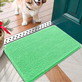 OLANLY Dog Door Mat for Muddy Paws 24x16, Absorbs Moisture and Dirt, Absorbent Non-Slip Washable Doormat, Quick Dry Chenille Mud Mat for Dogs, Entry Indoor Entryway Carpet for Inside Floor, Mint Green