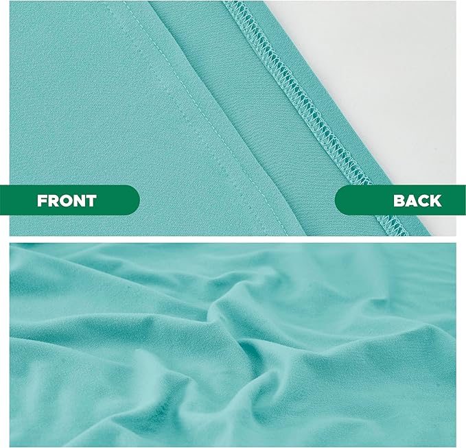 Biscaynebay Decorative Box Spring Cover Queen Size, Aqua Luxurious Jersey Knitting Stretchy Wrap Around 4 Sides Bed Skirt for Home/Hotels, Easy Fit Wrinkle & Fade Free Machine Washable