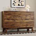 Dresser for Bedroom with 7-Drawer, 47.2" Wide Modern Chest of Drawers with Metal Handles, X-Shape Base & Adjustable Center Leg, Anti-Tip Closet Organizers and Storage