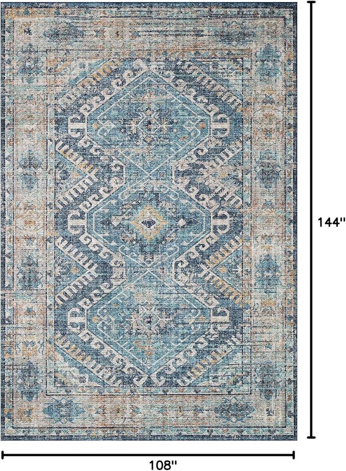 Loloi Skye Collection SKY-03 Denim/Natural 9'-0" x 12'-0" Area Rug