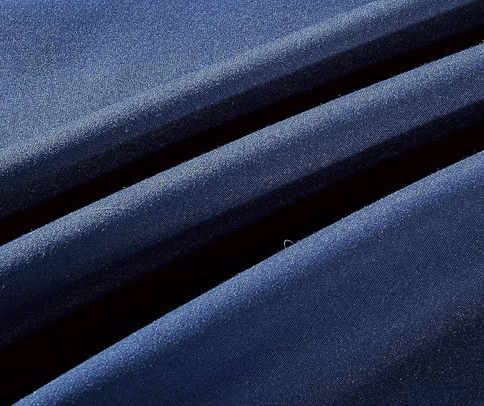 Sheets & Beyond Wrap Around Solid Microfiber Luxury Hotel Quality Fabric Bedroom Gathered Ruffled Bedding Bed Skirt 14 Inch Drop (Queen, Navy)