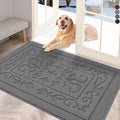 FONEYI Indoor Door Mat, Front Back Door Mat 20" x 32" Non-Slip Rubber Backing Door Rug, Machine Washable Entry Rug, Low Profile Absorbent Dirt Trapper Doormat Inside Floor Mats for Entryway, Grey