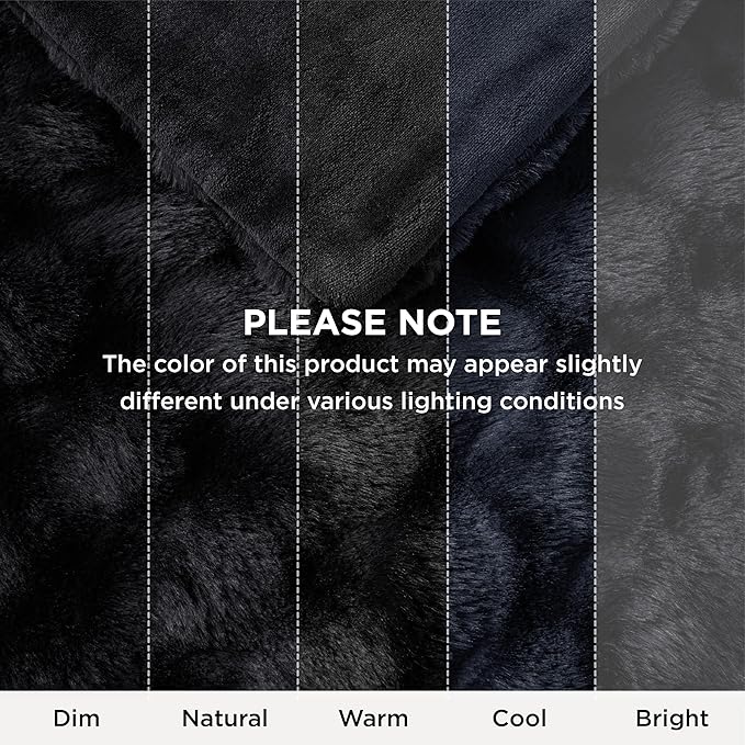 Bedsure GentleSoft Fluffy Faux Fur Blanket Twin Size, Fuzzy Soft Bubble Blanket for Couch, Home Decor Gifts for Bedroom Living Room, Thick Furry Cozy Gifts for Women, Black, 60x80 Inch
