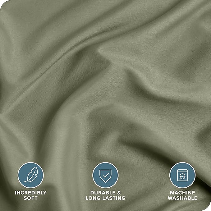 Bare Home Bedding Duvet Cover Full Size - Premium 1800 Super Soft Collection - Lightweight, Cooling - Soft Breathable Bedding Duvet Cover (Full, Sage)