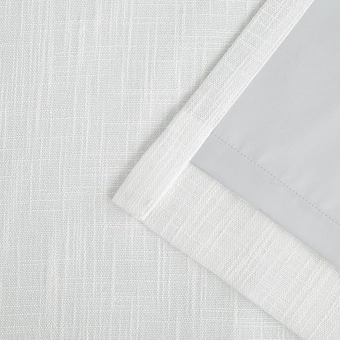 Vision Home White Full Blackout Curtains Back Tab Rod Pocket for Bedroom Living Room Thermal Insulated Window Treatment Panels 84 inch Modern Room Darkening Soundproof White Drapes 50" Wx84 Lx2