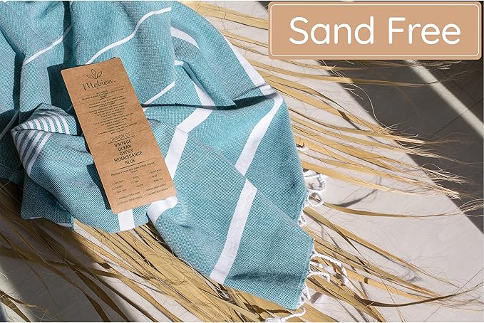 Premium Turkish Beach Towel (35”x 67”) – Lightweight, Quick Dry Beach Towel, Sand-Free, 100% Cotton – Teal