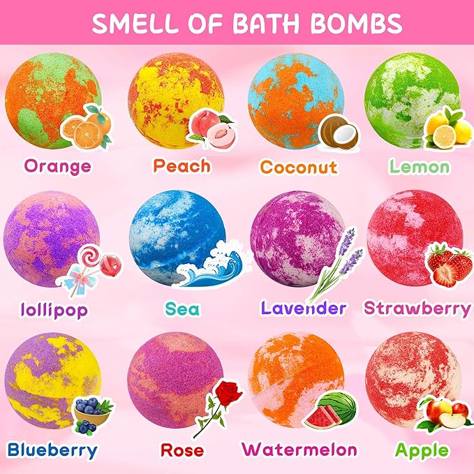 Unicorn Bath Bombs for Kids Girls 3 4 5 6 7 8 Years Old Birthday Gift for Girls Bath Bombs with Toys Surprise Jewelry Inside for Kids Toddler Girl Birthday Christmas Gifts Easter Basket Stuffers