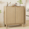 Sideboard Cabinet, Small Buffet Cabinet, Modern Fluted Storage Cabinet with Adjustable Shelf & Doors, Accent Credenza Sideboard for Kitchen, Coffee Bar, Living Room, Entryway, Hallway