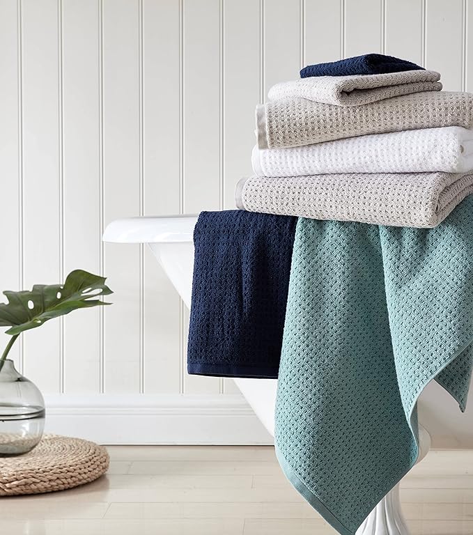 Tommy Bahama - Bath Towels, Highly Absorbent Cotton Bathroom Decor, Low Linting & Fade Resistant, Oeko-Tex Certified (Northern Pacific Grey, 6-Piece)
