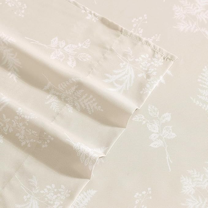 Wrangler - King Bed Sheets, Ultra-Soft & Lightweight Bedding with Matching Pillowcases, Lightweight Bed Set for All Season Comfort, Oeko-Tex Certified (Foliage Beige)