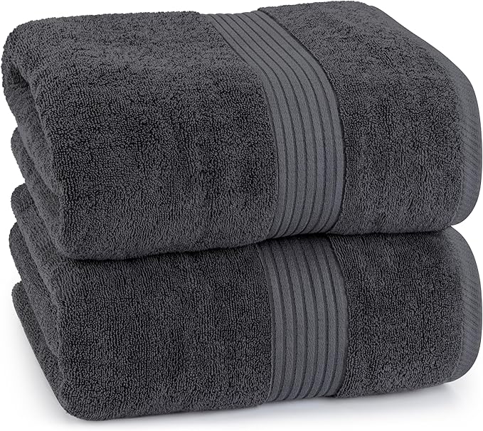 Utopia Towels - Luxurious Jumbo Bath Sheet - 600 GSM 100% Cotton Highly Absorbent and Quick Dry Extra Large Bath Towel - Super Soft Hotel Quality Towel (35 x 70 Inches, Grey) (8 Pack)