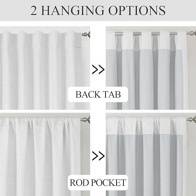 Vision Home White Full Blackout Curtains Back Tab Rod Pocket for Bedroom Living Room Thermal Insulated Window Treatment Panels 84 inch Modern Room Darkening Soundproof White Drapes 50" Wx84 Lx2