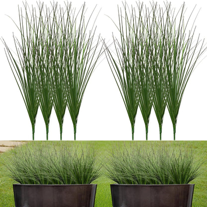 8PCS 17.3" Fake Plants Artificial Wheat Grass Greenery Plastic Plants Fake Grass Artificial Plants for Outdoor Decor Artificial Flower with Greenery Stems for Indoor Home Decoration