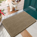 OLANLY Dog Door Mat for Muddy Paws 30x17, Absorbs Moisture and Dirt, Absorbent Non-Slip Washable Doormat, Quick Dry Chenille Mud Mat for Dogs, Entry Indoor Entryway Carpet for Inside Floor, Tan