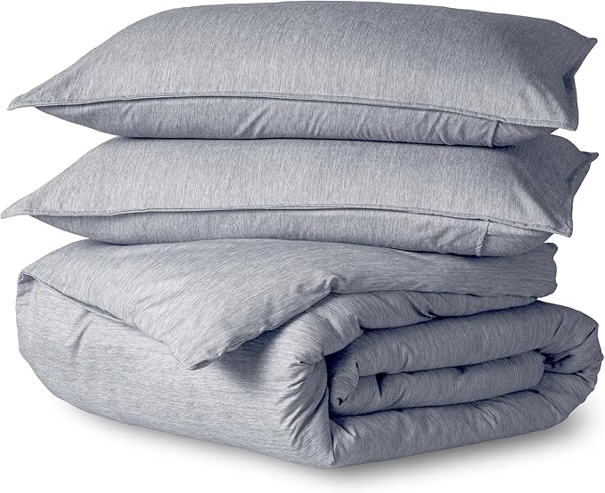 Bare Home Bedding Duvet Cover King Size - Premium 1800 Super Soft Collection - Lightweight, Cooling - Soft Breathable Bedding Duvet Cover (King, Heathered Midnight Blue)