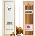 Shizu Sandalwood Incense Sticks – Temple Grade Japanese Incense with Brass Holder – Calming Scent for Relaxation, Meditation & Home Spa, Elegant Gift Set (60 Sticks)