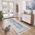 zesthome 2x6 Runner Rug for Hallways, Machine Washable Rug, Non Slip Vintage Low Pile Runners, Stain Resistant Runners for Entryway, Kitchen, Bathroom, Laundry Room, Corridor
