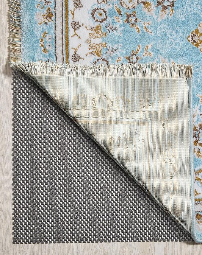 Veken 9x12 Ft Rug Pad Gripper for Hardwood Floors, Non Slip Dark Grey Rug Pads for Area Rugs, Thick Rug Grippers for Tile Floors, Under Carpet Anti Skid Mat, Keep Your Rugs Safe and in Place