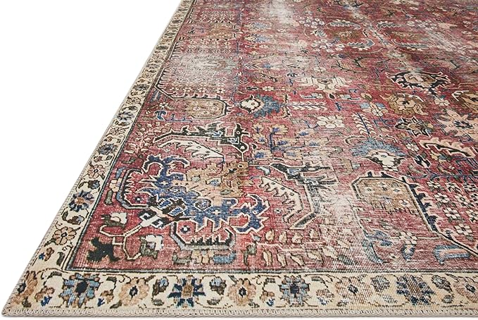 Loloi Chris Loves Julia Jules Collection JUL-01 Merlot/Multi 2'-6'' x 12'-0'', .13" Pile Height, Runner Rug