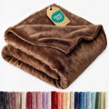 Ultra Soft Fleece Blanket Queen Size - Flannel Fleece Luxury Queen Blanket - Lightweight for Couch Bed Chair - Thick, Warm and Breathable - All Season Cozy Fuzzy, Anti-Static Microplush Bedding, Brown