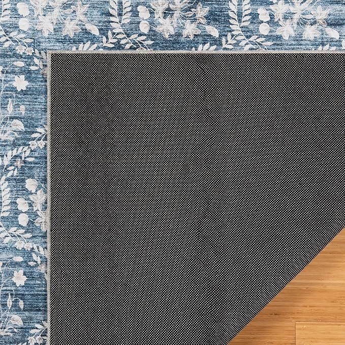 Gertmenian Indoor Boho Area Rug | Home Decor for Entryway, Bedroom, Living Room, Office, Kitchen | Non Slip, Soft, Printed Accent Rugs | Vela, Navy, 9x13 Extra Large, 24613